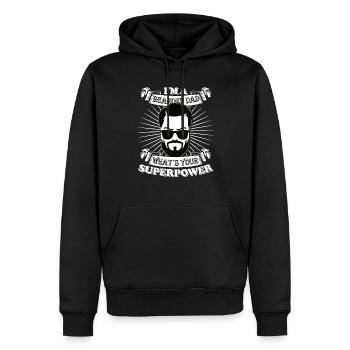 I ́m a bearded Dad what ́s your superpower - Men’s Premium Organic Hoodie - black - Front - Nico (187cm)