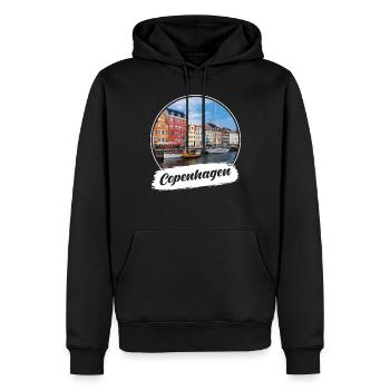 Souvenir de Copenhague - Sweat à capuche Premium bio Homme - noir - Devant - Nico (187cm)