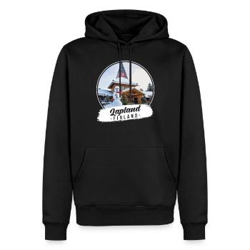 Laponie Finlande Souvenir - Sweat à capuche Premium bio Homme - noir - Devant - Nico (187cm)