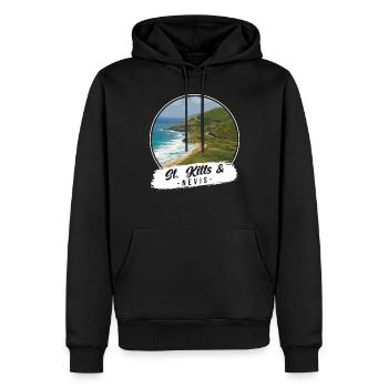 Saint-Kitts-et-Nevis Souvenir - Sweat à capuche Premium bio Homme - noir - Devant - Nico (187cm)