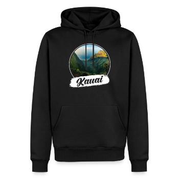Kauai Souvenir - Sweat à capuche Premium bio Homme - noir - Devant - Nico (187cm)