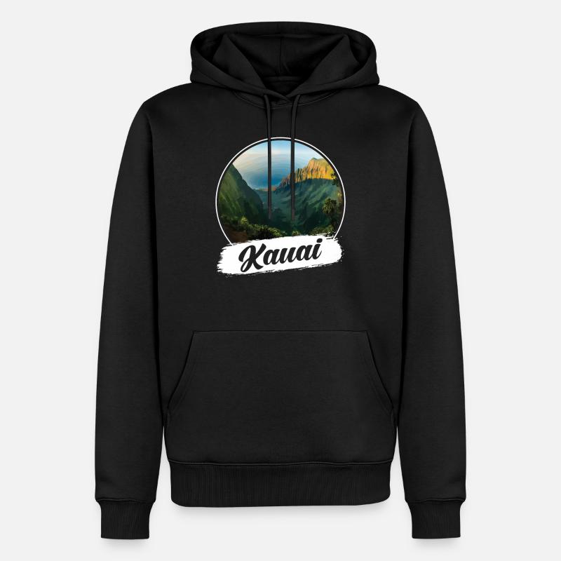 Kauai Souvenir - Männer Premium Bio Hoodie - Schwarz