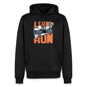 Learn To Love The Long Run Motivational Quotes - Men’s Premium Organic Hoodie - black - Front - Nico (187cm)
