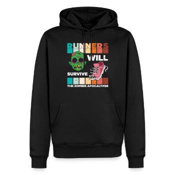 Les coureurs survivront au zombie Apocalypse Zombie - Sweat à capuche Premium bio Homme - noir - Devant - Nico (187cm)