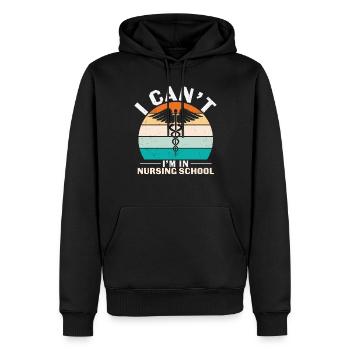 Je ne peux pas être dans une école d’infirmières Citations - Sweat à capuche Premium bio Homme - noir - Devant - Nico (187cm)