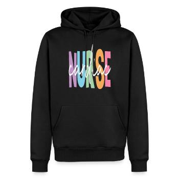 Zitate von Herzkrankenschwestern - Männer Premium Bio Hoodie - Schwarz - Vorne - Nico (187cm)