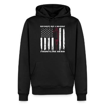 Registrierte Krankenschwester Front Line Hero Nursing Zitate - Männer Premium Bio Hoodie - Schwarz - Vorne - Nico (187cm)