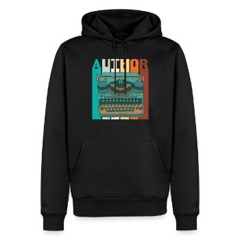 Auteur Rétro - Sweat à capuche Premium bio Homme - noir - Devant - Nico (187cm)