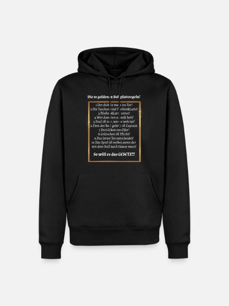 10 Goldene Bolzplatzregeln - Männer Premium Bio Hoodie - Schwarz