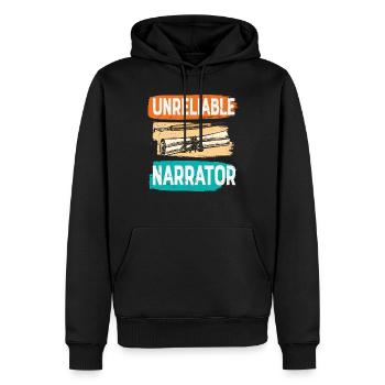 Narrateur peu fiable Écrivant des citations - Sweat à capuche Premium bio Homme - noir - Devant - Nico (187cm)