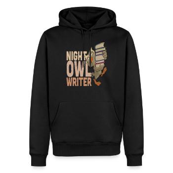 Night Owl Writer Writing Quotes - Men’s Premium Organic Hoodie - black - Front - Nico (187cm)