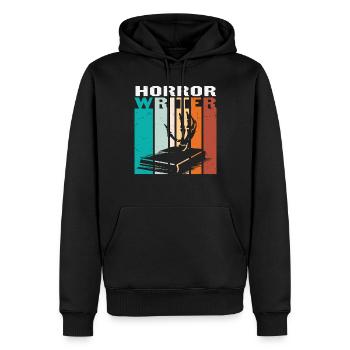 Horror-Schriftsteller schreibt Zitate - Männer Premium Bio Hoodie - Schwarz - Vorne - Nico (187cm)