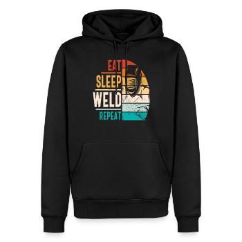 Eat Sleep Weld Répéter les devis de soudage - Sweat à capuche Premium bio Homme - noir - Devant - Nico (187cm)