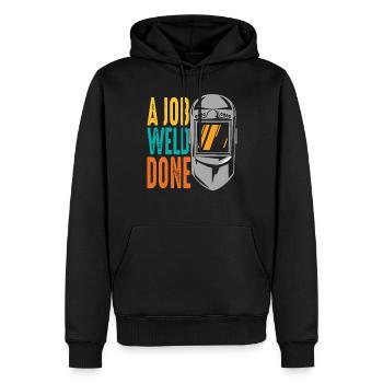 Un travail de soudure fait rétro - Sweat à capuche Premium bio Homme - noir - Devant - Nico (187cm)