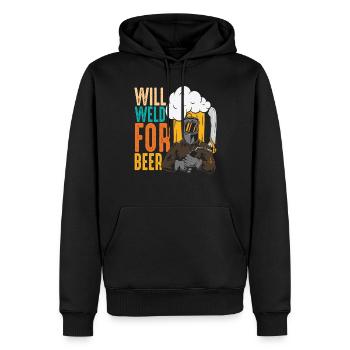 Will Weld pour le soudage de la bière Retro - Sweat à capuche Premium bio Homme - noir - Devant - Nico (187cm)