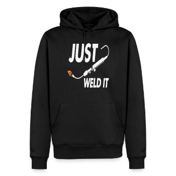 Il suffit de le souder Citations de soudage - Sweat à capuche Premium bio Homme - noir - Devant - Nico (187cm)