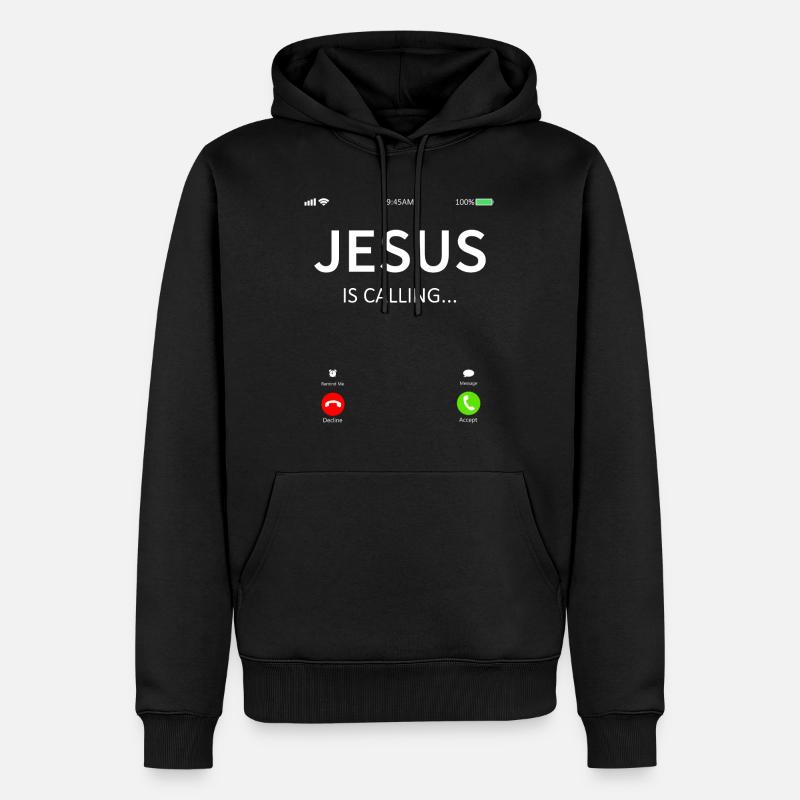 Jésus appelle chrétien - Sweat à capuche Premium bio Homme - noir