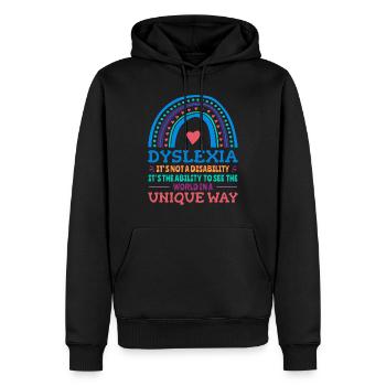 Dyslexie Conscience Dyslexie Dyslexie - Sweat à capuche Premium bio Homme - noir - Devant - Nico (187cm)