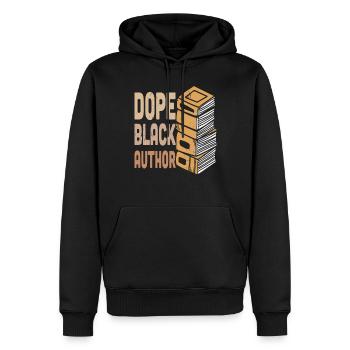 Citations d’écrivains d’auteurs noirs - Sweat à capuche Premium bio Homme - noir - Devant - Nico (187cm)