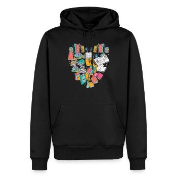 Bücher Lover Writer Zitate - Männer Premium Bio Hoodie - Schwarz - Vorne - Nico (187cm)