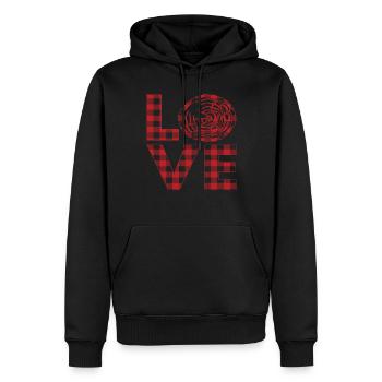 Citations de Love Woods - Sweat à capuche Premium bio Homme - noir - Devant - Nico (187cm)