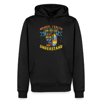 La sensibilisation à la santé mentale ne jugez pas ce que vous - Sweat à capuche Premium bio Homme - noir - Devant - Nico (187cm)