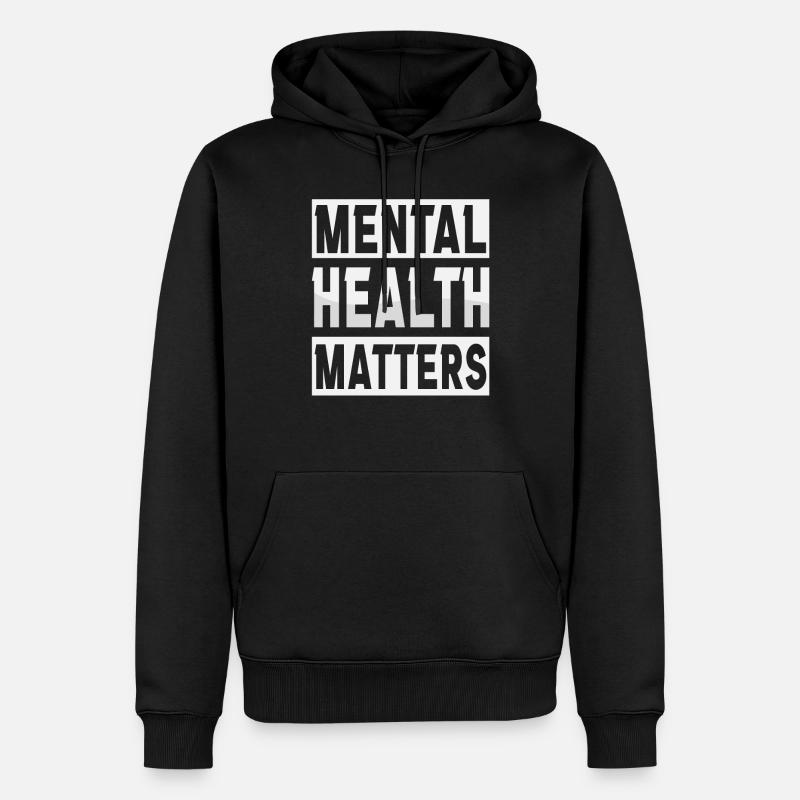 Mental Helth compte - Sweat à capuche Premium bio Homme - noir