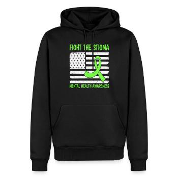 Combattre la stigmatisation Sensibilisation à la santé mentale Drapeau des États-Unis - Sweat à capuche Premium bio Homme - noir - Devant - Nico (187cm)