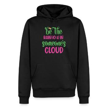 Soyez l’arc-en-ciel dans le nuage de quelqu’un - Sweat à capuche Premium bio Homme - noir - Devant - Nico (187cm)