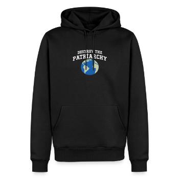 Détruire le patriarcat - Sweat à capuche Premium bio Homme - noir - Devant - Nico (187cm)