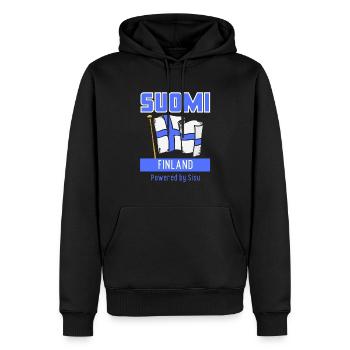Suomi Finland propulsé par Sisu - Sweat à capuche Premium bio Homme - noir - Devant - Nico (187cm)