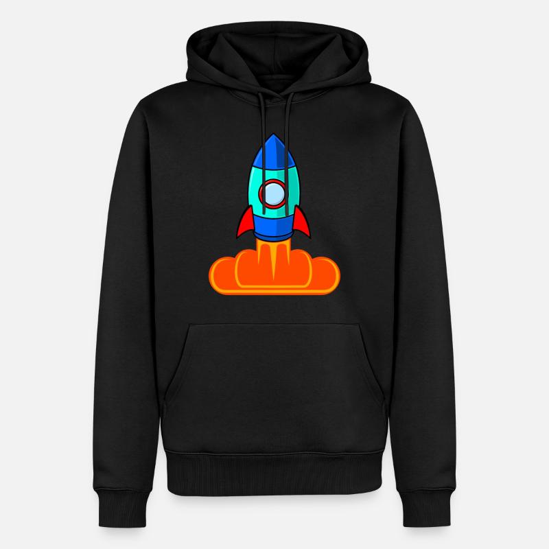 Space Rocket Rocket Launch Kids - Sweat à capuche Premium bio Homme - noir