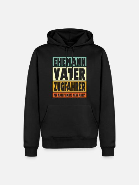 Zugfahrer Vater Ehemann Held - Männer Premium Bio Hoodie - Schwarz