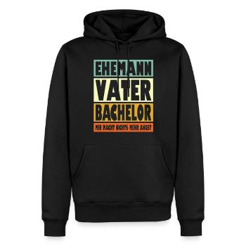 Bachelor Vater Ehemann Held - Männer Premium Bio Hoodie - Schwarz - Vorne - Nico (187cm)