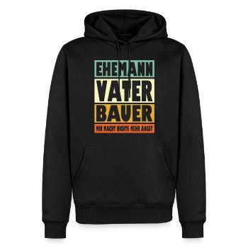 Bauer Vater Ehemann Held - Männer Premium Bio Hoodie - Schwarz - Vorne - Nico (187cm)