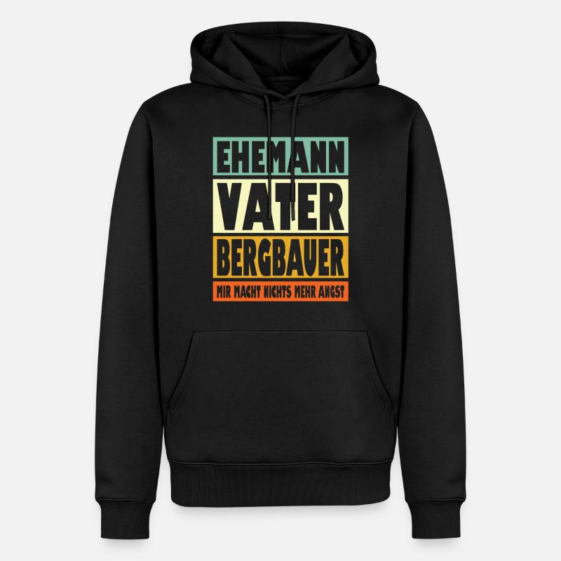 Bergbauer Vater Ehemann Held - Männer Premium Bio Hoodie - Schwarz