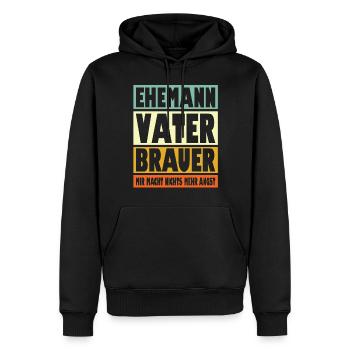 Brauer Vater Ehemann Held - Männer Premium Bio Hoodie - Schwarz - Vorne - Nico (187cm)