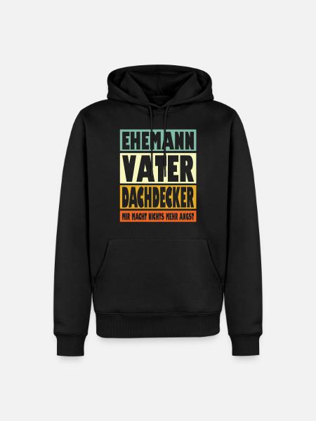 Dachdecker Vater Ehemann Held - Männer Premium Bio Hoodie - Schwarz
