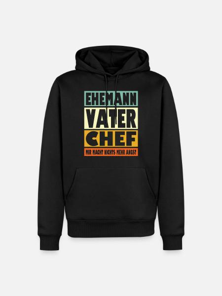 Chef Vater Ehemann Held - Männer Premium Bio Hoodie - Schwarz