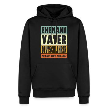 Deutschlehrer Vater Ehemann Held - Männer Premium Bio Hoodie - Schwarz - Vorne - Nico (187cm)