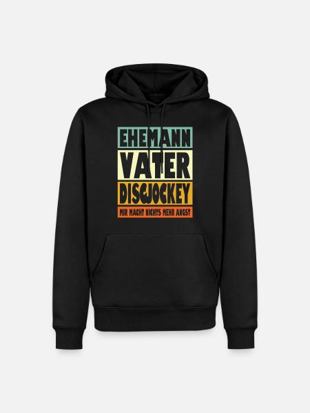 Discjockey Vater Ehemann Held - Männer Premium Bio Hoodie - Schwarz