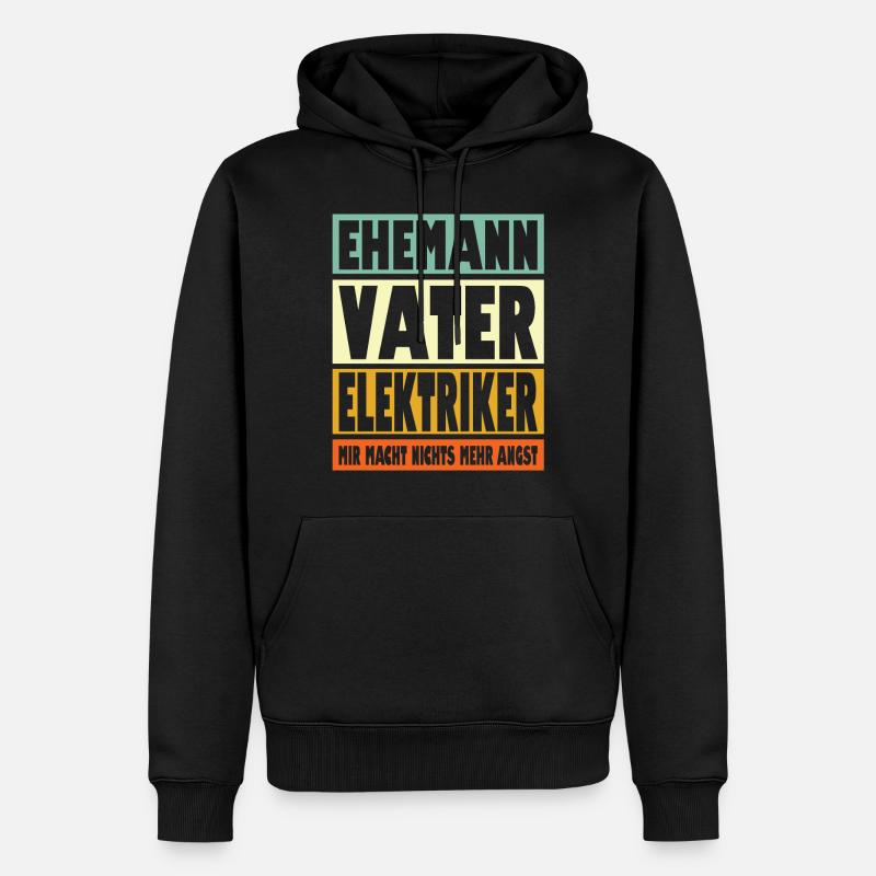 Elektriker Vater Ehemann Held - Männer Premium Bio Hoodie - Schwarz