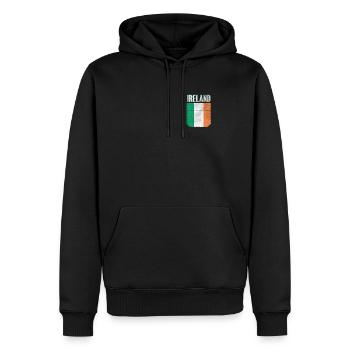 Irlande Drapeau Irlandais - Sweat à capuche Premium bio Homme - noir - Devant - Nico (187cm)