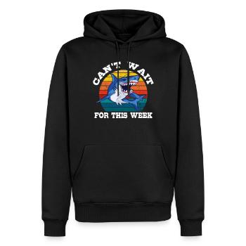 Je ne peux pas attendre cette semaine Rétro Vintage Shark Whale - Sweat à capuche Premium bio Homme - noir - Devant - Nico (187cm)