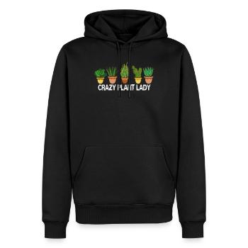 Crazy Plant Lady Plants Jardinier Fleuriste - Sweat à capuche Premium bio Homme - noir - Devant - Nico (187cm)
