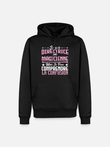 je suis Directrice pas magicien - Sweat à capuche Premium bio Homme - noir