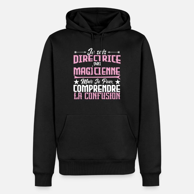 je suis Directrice pas magicien - Sweat à capuche Premium bio Homme - noir