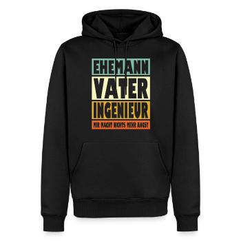 Ingenieur Vater Ehemann Held - Männer Premium Bio Hoodie - Schwarz - Vorne - Nico (187cm)