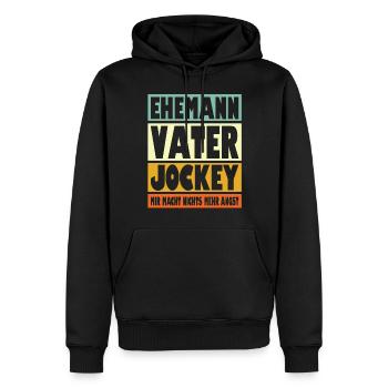 Jockey Vater Ehemann Held - Männer Premium Bio Hoodie - Schwarz - Vorne - Nico (187cm)