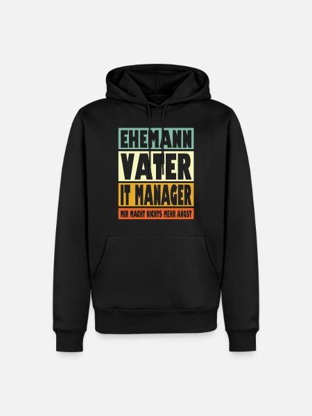 It Manager Vater Ehemann Held - Männer Premium Bio Hoodie - Schwarz